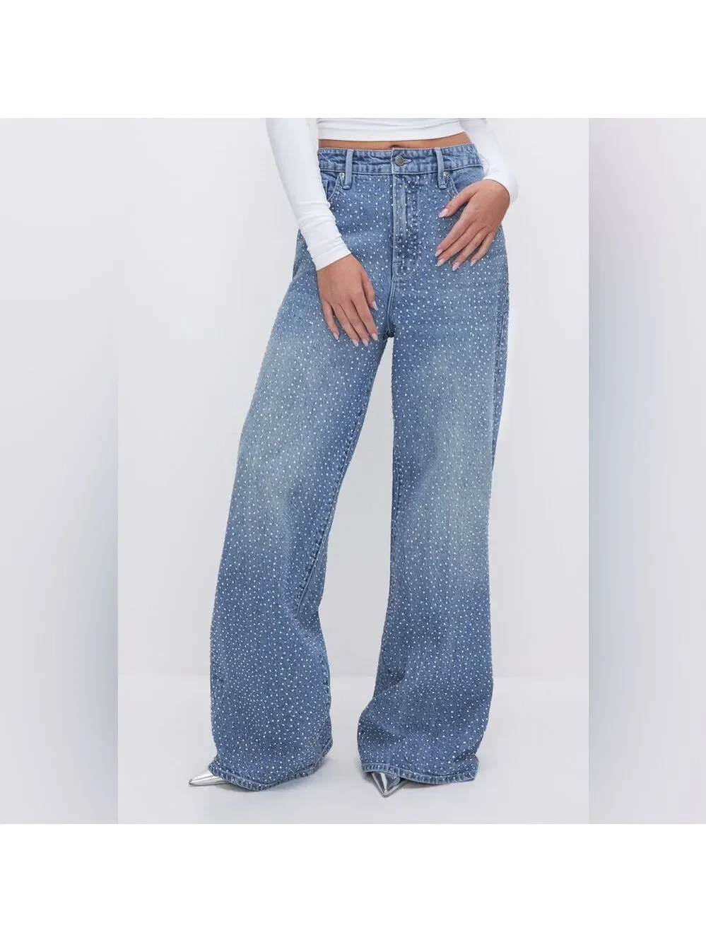 Lizette Collection High Waisted Jeans with Rhinestones 5 pockets size XL NEW NWT